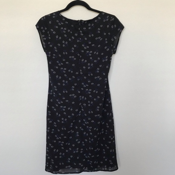 Vintage Ann Taylor Daisy Black Dress with sleeves - Picture 3 of 7